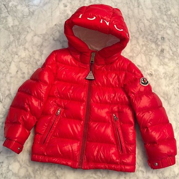 MONCLER RED DOWN JACKET 6Y - Picture 1 of 16